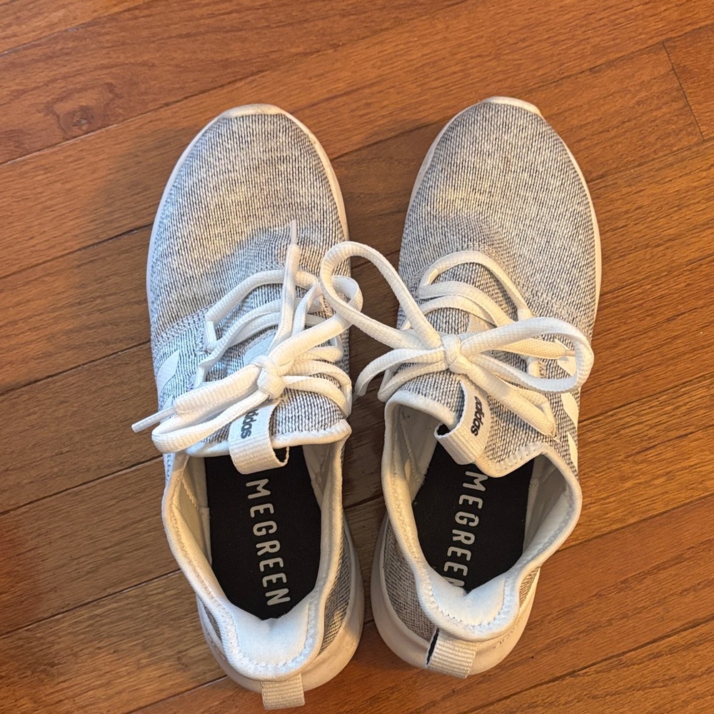 Adidas Light Gray and White Running Shoes